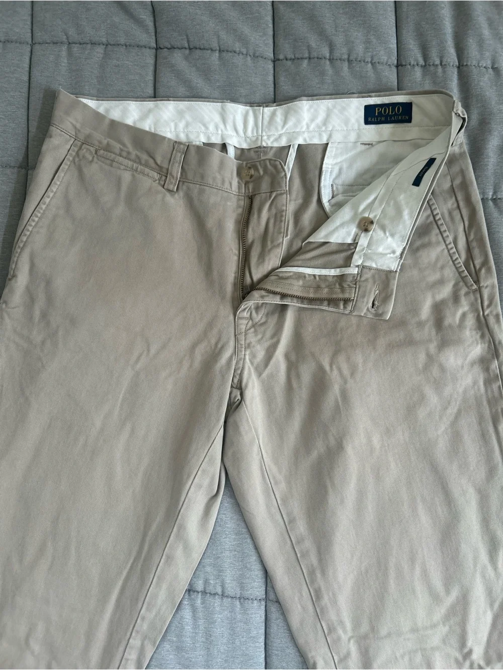 Polo by Ralph Lauren Light Khaki Flat-Front Chinos